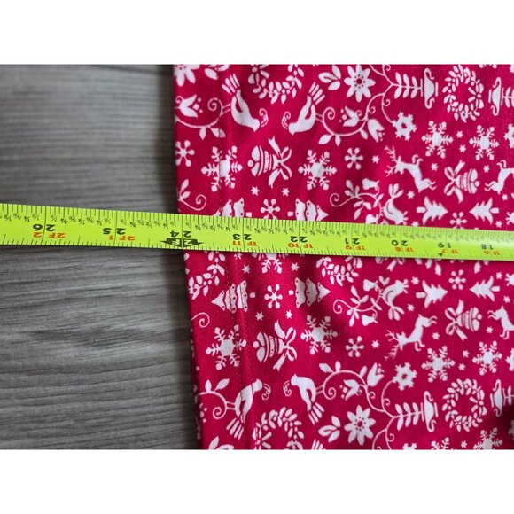 Lands End Womens 1X Mock Neck Long Sleeve Red & White Christmas Print Top - Picture 7 of 7